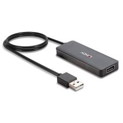 Hub USB LINDY 42986 Negro