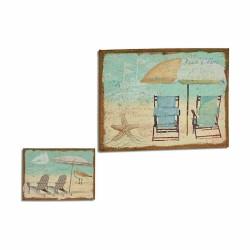 Lienzo Playa 70 x 3 x 50 cm (4 Unidades)