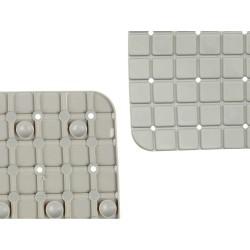 Alfombrilla Antideslizante para Ducha Cuadros Gris PVC 67,7 x 38,5 x 0,7 cm (6 Unidades)