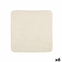 Alfombrilla Antideslizante para Ducha Beige PVC 53 x 52,5 x 1 cm (6 Unidades)