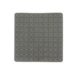 Alfombrilla Antideslizante para Ducha Cuadros Gris PVC 50,3 x 50,3 x 0,7 cm (6 Unidades)