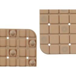 Alfombrilla Antideslizante para Ducha Cuadros Beige PVC 50,3 x 50,3 x 0,7 cm (6 Unidades)