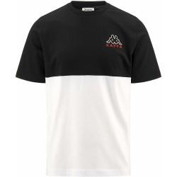 Camiseta de Manga Corta Hombre Kappa Edwin CKD Blanco Negro