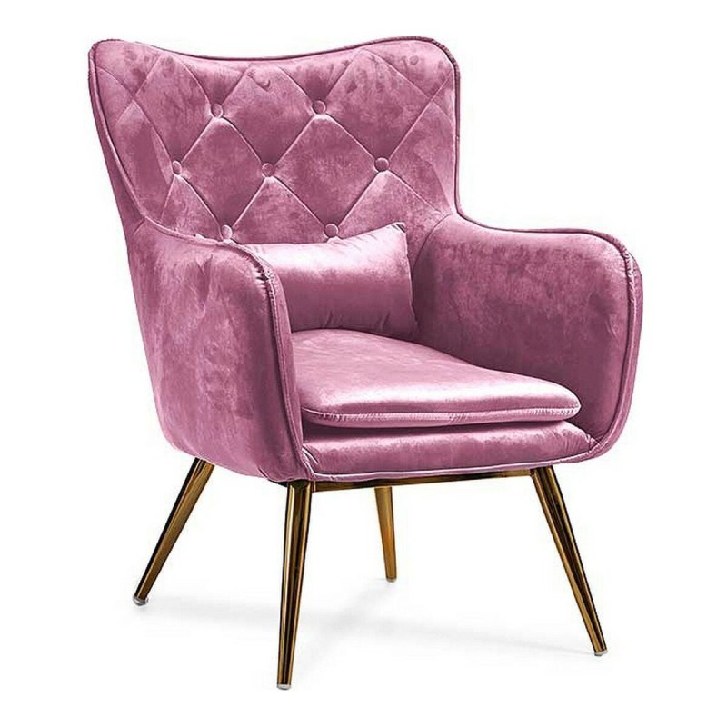 Sillón Rosa Terciopelo (68 x 92 x 70 cm)