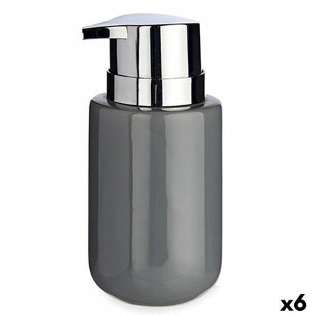 Dispensador de Jabón Gris Plateado Metal Cerámica 350 ml (6 Unidades)