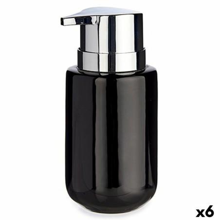 Dispensador de Jabón Negro Plateado Metal Cerámica 350 ml (6 Unidades)