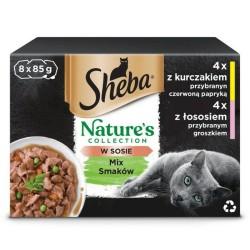 Comida para gato Sheba Nature's Collection Mix Pollo Salmón 8 x 85 g