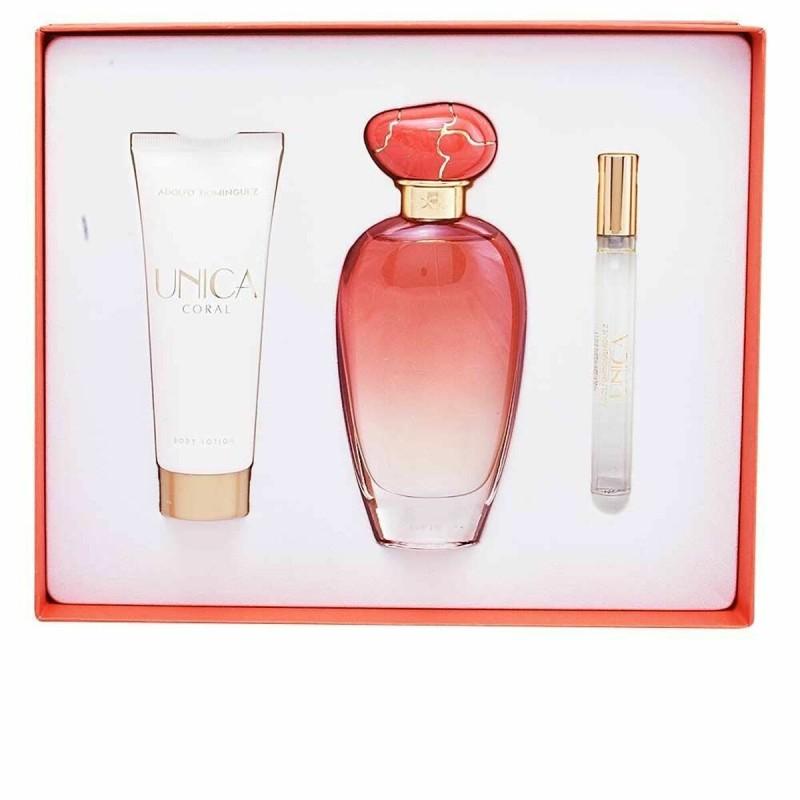 Set de Perfume Mujer Unica Coral Adolfo Dominguez 840786 (3 pcs)