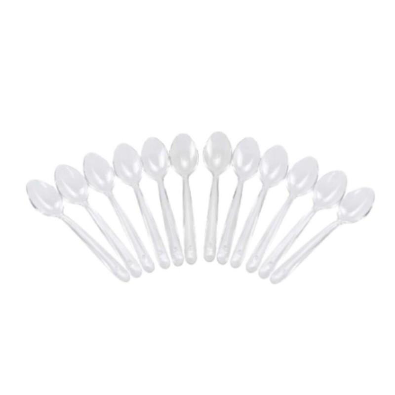 Set de cucharas reutilizables Algon Postre Transparente 12 Unidades 14 cm