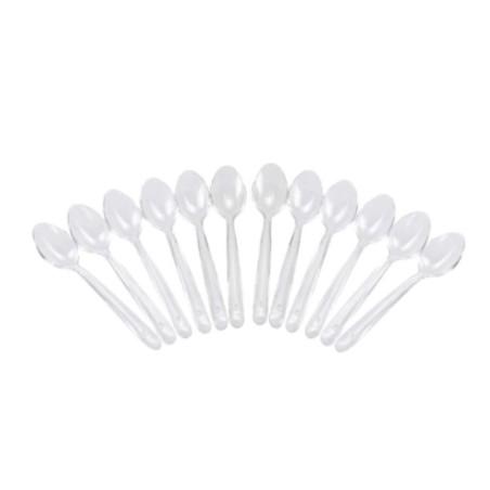 Set de cucharas reutilizables Algon Postre Transparente 12 Unidades 14 cm