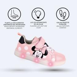 Zapatillas Deportivas con LED Minnie Mouse Velcro Rosa