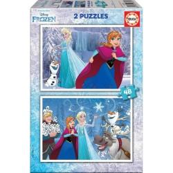 Set de 2 Puzzles   Frozen Believe         48 Piezas 28 x 20 cm  