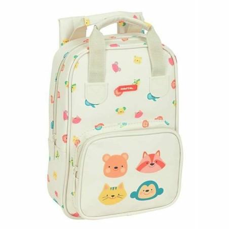 Mochila Infantil Safta Cabecitas Crema 20 x 28 x 8 cm