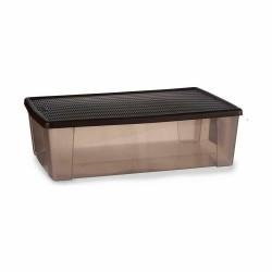 Caja de Almacenaje con Tapa Stefanplast Elegance Marrón Plástico 30 L 38,5 x 17 x 59,5 cm (6 Unidades)