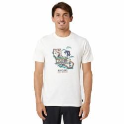 Camiseta Rip Curl Framed Blanco Hombre