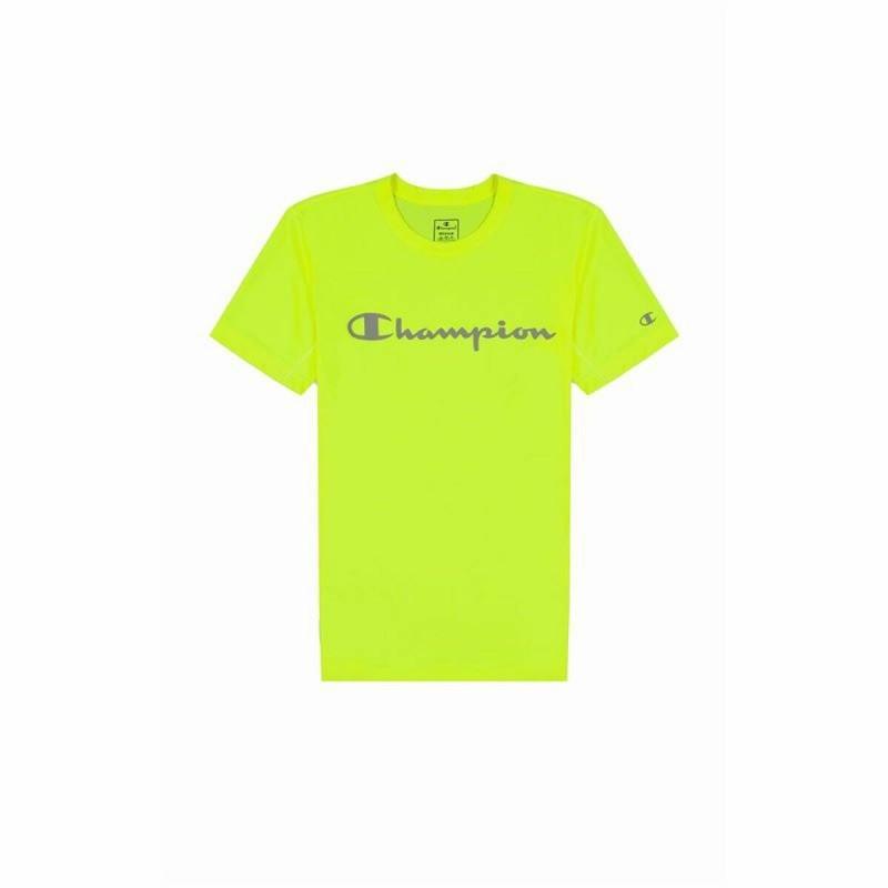 Camiseta de Manga Corta Hombre Champion Crewneck Verde limón