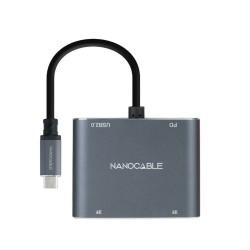 Adaptador USB C a HDMI NANOCABLE 10.16.4305 4K Ultra HD Gris 15 cm