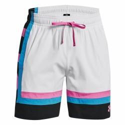 Pantalones Cortos de Baloncesto para Hombre Under Armour Baselin  Blanco