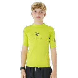 Camiseta de Manga Corta Infantil Rip Curl Corps S/S Rash Amarillo Surf Licra