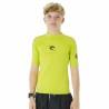 Camiseta de Manga Corta Infantil Rip Curl Corps S/S Rash Amarillo Surf Licra