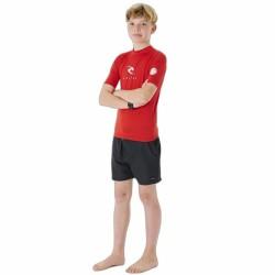 Camiseta de Manga Corta Niño Rip Curl Corps L/S Rash Vest  Rojo Licra Surf