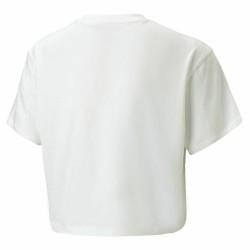 Camiseta de Manga Corta Infantil Puma Logo Cropped  Blanco