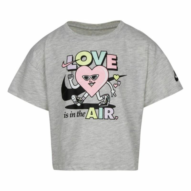 Camiseta de Manga Corta Infantil Nike Knit  Gris