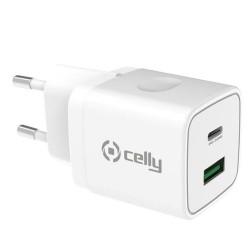 Cargador de Pared 2 en 1 Celly Blanco 20 W