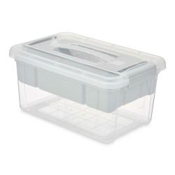 Caja Multiusos Gris Transparente Plástico 5 L 29,5 x 14,5 x 19,2 cm (6 Unidades)