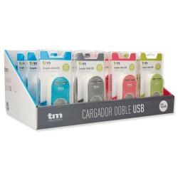 Enchufe Pared con 2 Puertos USB TM Electron Verde