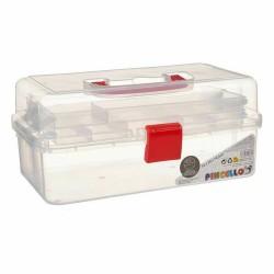 Caja Multiusos Rojo Transparente Plástico 33 x 15 x 19,5 cm (8 Unidades)