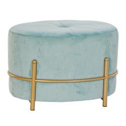 Banqueta DKD Home Decor   Dorado Metal Poliéster Terciopelo Azul cielo (51 x 36 x 34 cm)