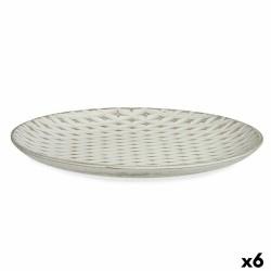 Plato Decorativo Ø 29 cm Rombos Blanco Madera MDF (6 Unidades)