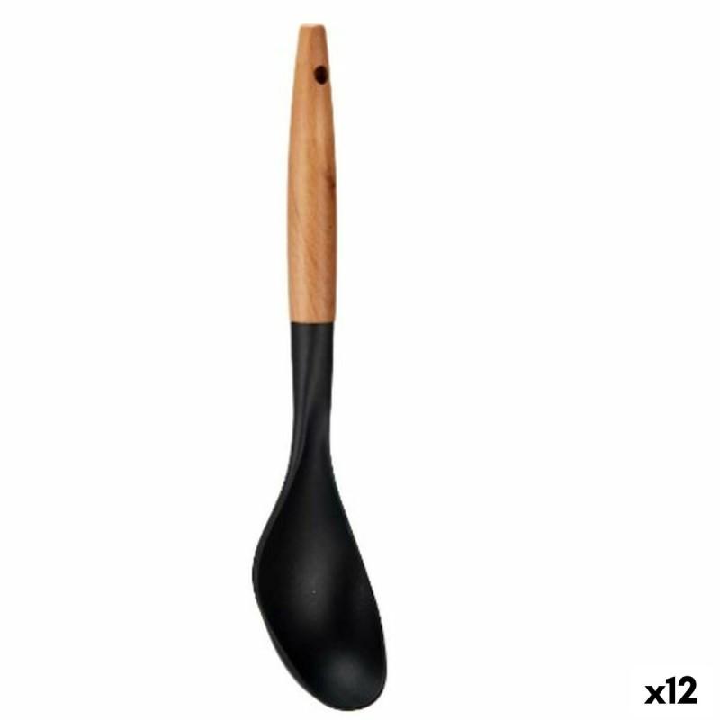 Cucharón Negro Natural Madera 7 x 33,5 x 3,5 cm (12 Unidades)