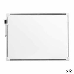 Pizarra Magnética con Rotulador Blanco Aluminio 30 x 40 cm (12 Unidades)