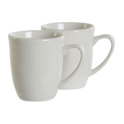 Juego de 4 Tazas Mug DKD Home Decor Blanco Porcelana 330 ml 12 x 10 x 9 cm