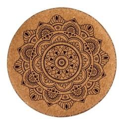 Puff Mandala Marrón MDF Corcho (34 x 39 x 34 cm)