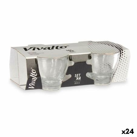 Juego de Tazas de Café Transparente Vidrio 80 ml (24 Unidades)