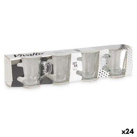 Juego de Tazas de Café Transparente Vidrio 80 ml (24 Unidades)