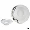 Plato para Pasta Blanco Negro 23 x 6,5 x 23 cm Porcelana (16 Unidades)