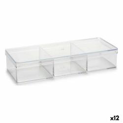 Organizador Transparente Plástico 20 x 3,5 x 7 cm (12 Unidades)