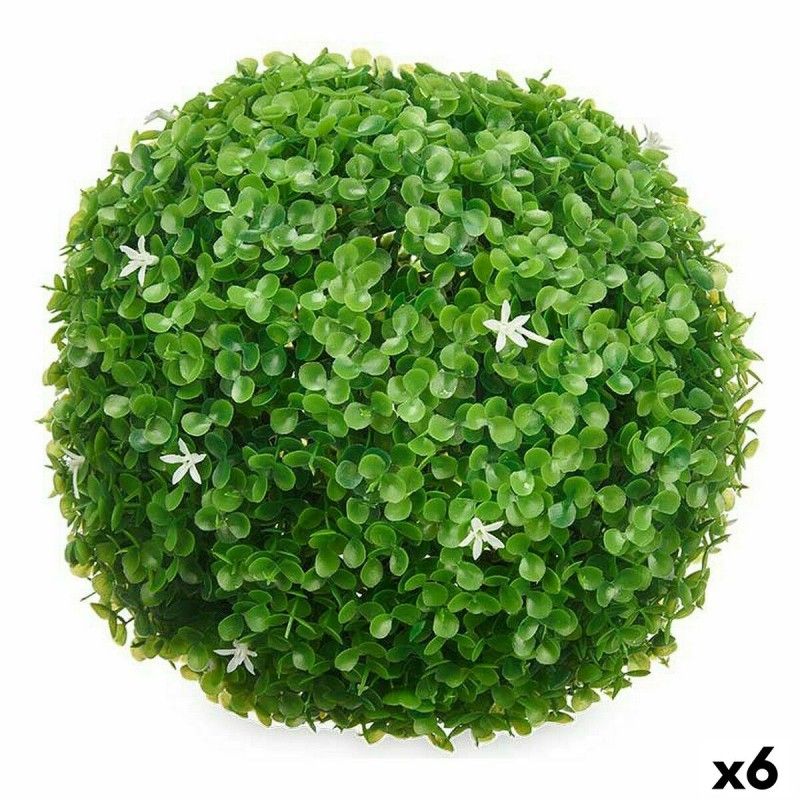 Planta Decorativa Hojas Flores Bola Plástico 27 x 27 x 27 cm (6 Unidades)