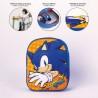 Mochila Escolar 3D Sonic Naranja Azul 25 x 31 x 9 cm