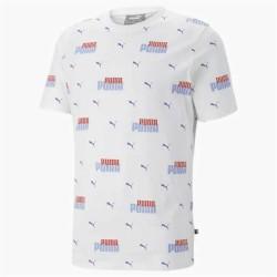 Camiseta de Manga Corta Hombre Puma  Ess+ Logo Power Blanco