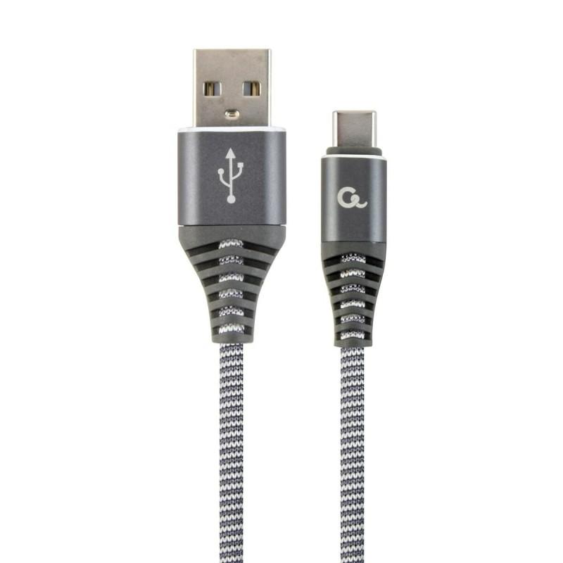 Cable USB A a USB C GEMBIRD CC-USB2B-AMCM-1M-WB2 Gris Blanco/Gris 1,8 m