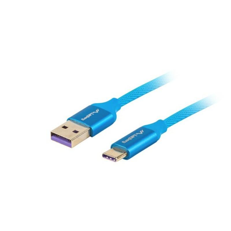 Cable USB A a USB C Lanberg CA-USBO-21CU-0005-BL Azul 50 cm 0,5 m