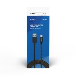 Cable USB A a USB C Savio CL-129 Negro 2 m