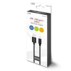 Cable USB A a USB C Savio CL-129 Negro 2 m