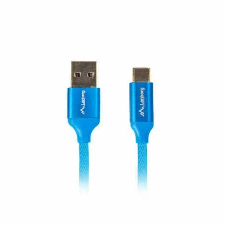 Cable USB A a USB C Lanberg CA-USBO-22CU-0005-BL Azul Quick Charge 3.0 50 cm