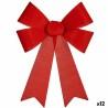 Lazo Adorno Navideño Rojo PVC 32 x 41 x 6 cm (12 Unidades)